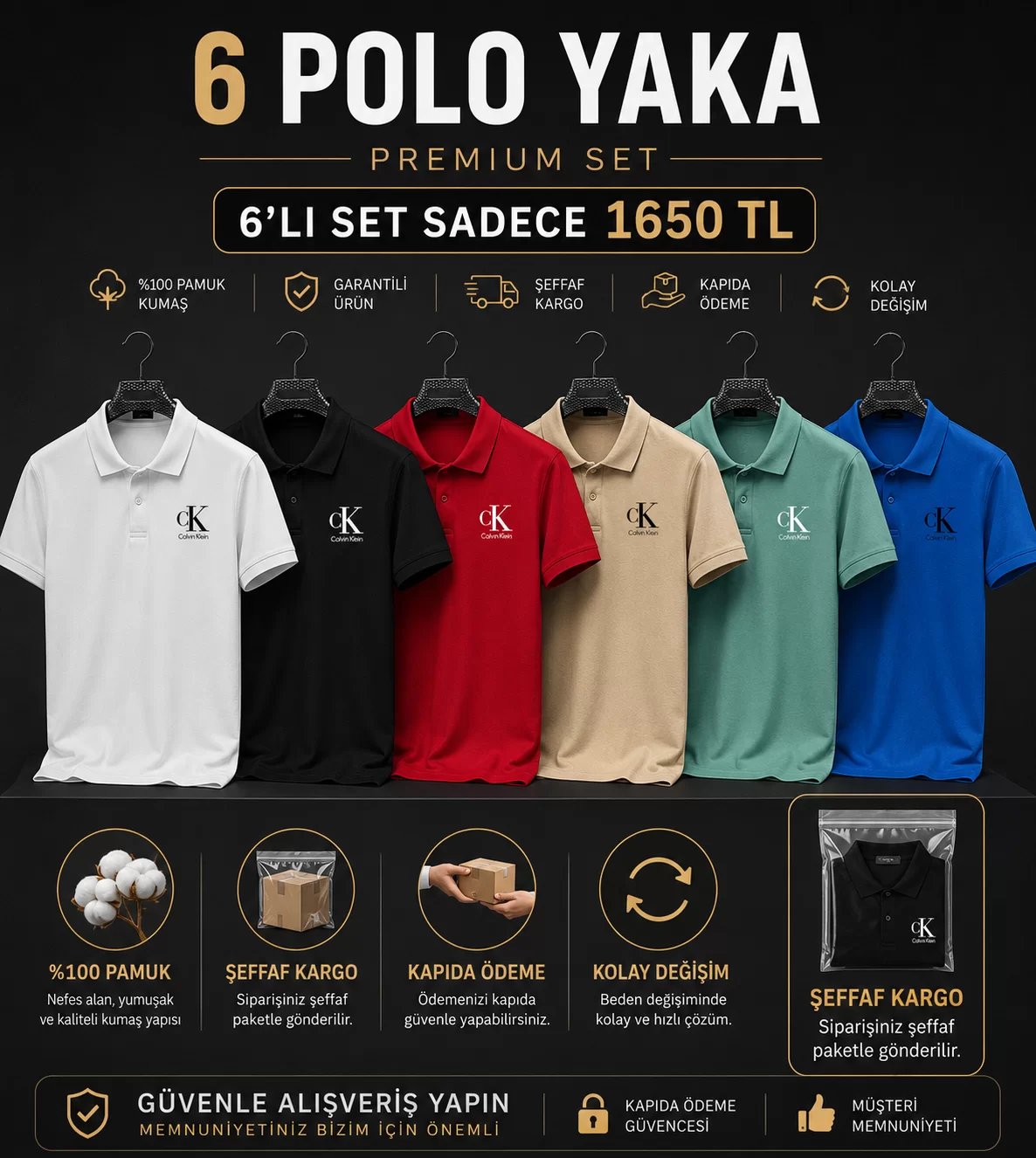 6 ADET POLO YAKA PAKETİ